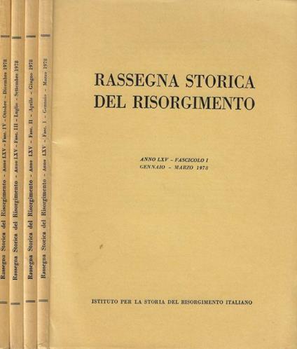 Rassegna Storica del Risorgimento Anno LXV- 1978 - copertina