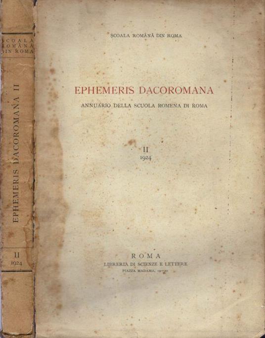 Ephemeris Dacoromana - copertina