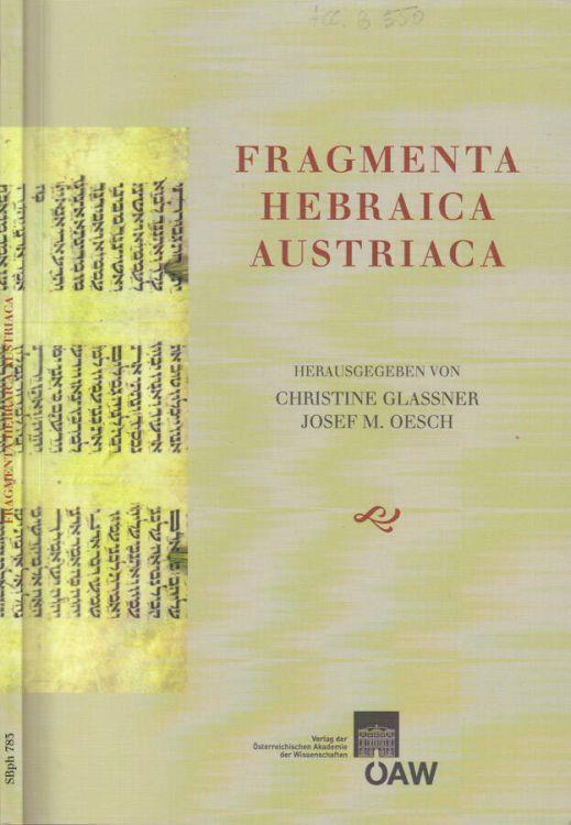 Fragmenta hebraica austriaca - copertina