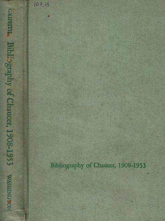 Bibliography of Chaucer 1908-1953 - copertina