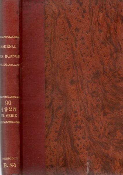 Journal des economistes 87 année 1928 avril-juin - copertina
