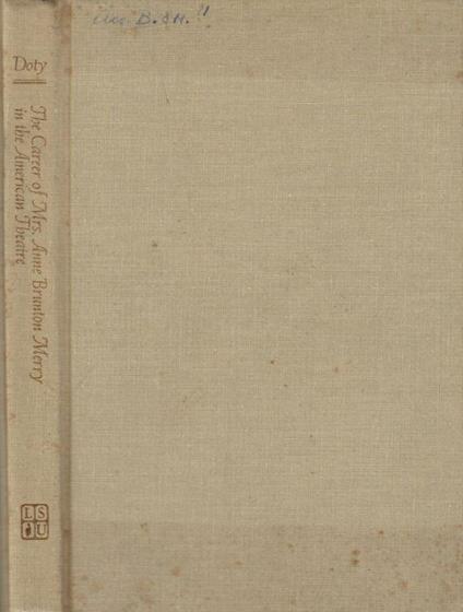 The career of Mrs. Anne Brunton Merry in the american theatre - copertina