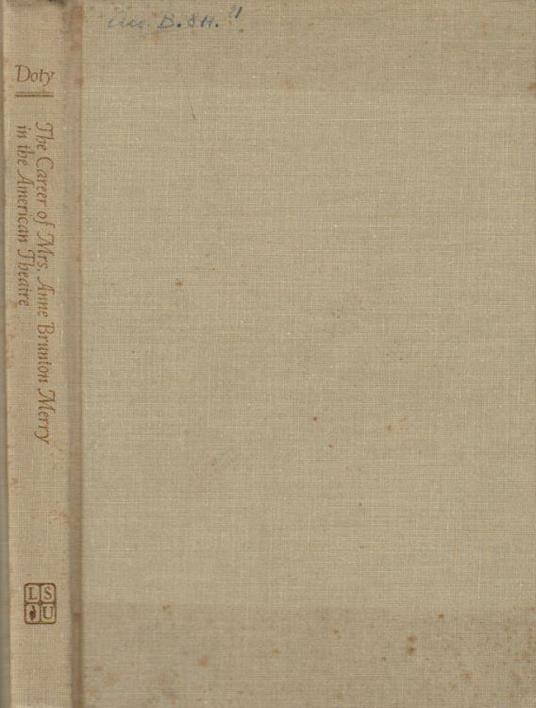 The career of Mrs. Anne Brunton Merry in the american theatre - copertina