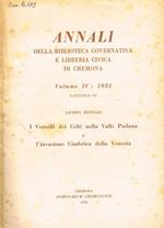 Annali della Biblioteca Governativa e Libreria Civica di Cremona. Volume IV: 1951 fascicolo III