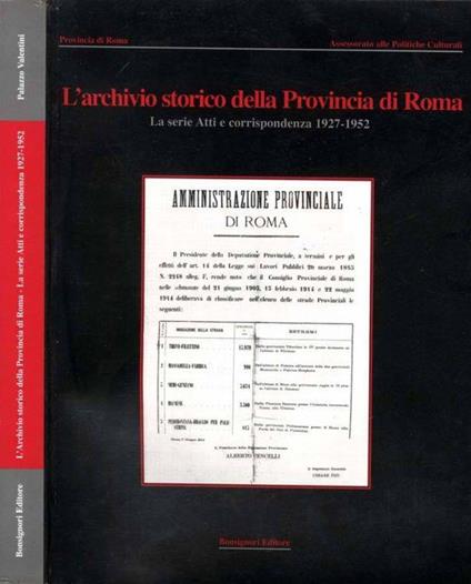 L' Archivio Storico Della Provincia Di Roma - copertina