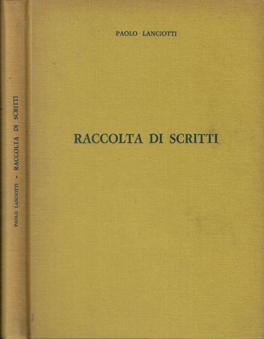 Raccolta di scritti - copertina
