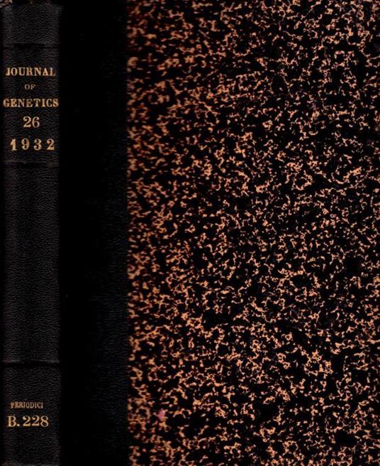 Journal of genetics Vol 26 1932 - copertina