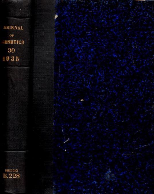 Journal of genetics Vol 30 1935 - copertina