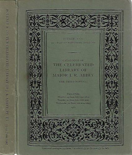 Catalogue of The Celebrated Library Of Major J. R. Abbey - The Third Portion - copertina