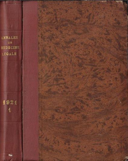 Annales de médecine légale de criminologie et de police scientifique 1921 - copertina