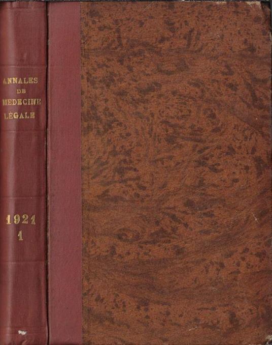 Annales de médecine légale de criminologie et de police scientifique 1921 - copertina