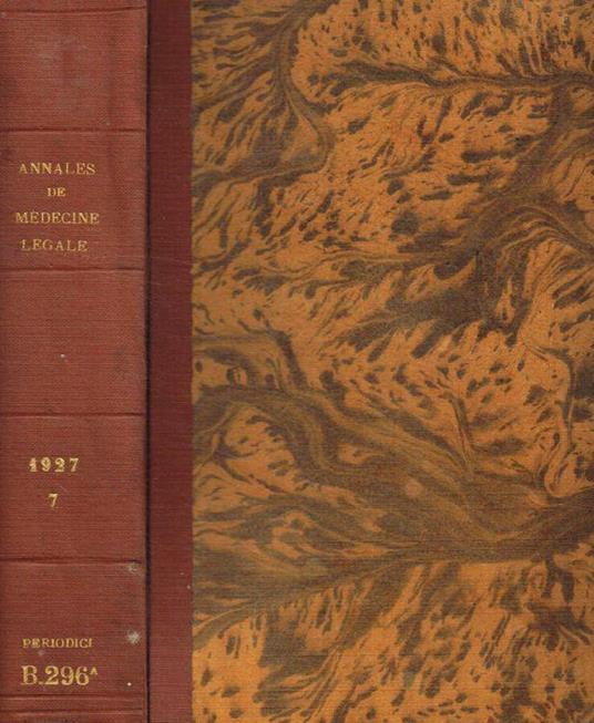 Annales de médecine légale. De Criminologie et de police scientifique. VII année, 1927 - copertina