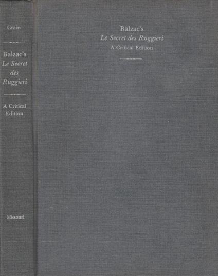 Balzac's Le secret des Ruggieri - copertina