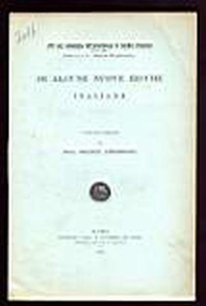 Di alcune nuove zecche italiane - Solone Ambrosoli - copertina