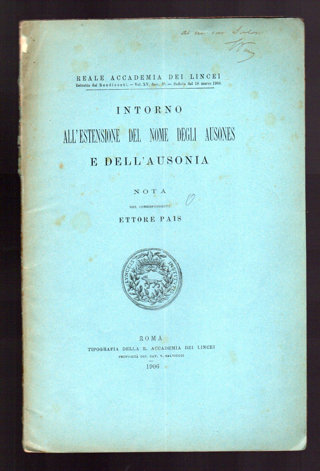 Intorno all'estensione del nome degli Ausones e dell'Ausonia