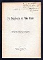 Per l'epistolario di Felice Orsini