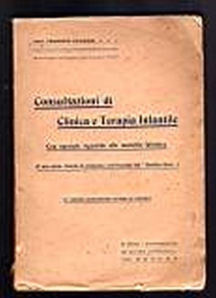 Consultazioni di clinica e terapia infantile - Francesco Valagussa - copertina