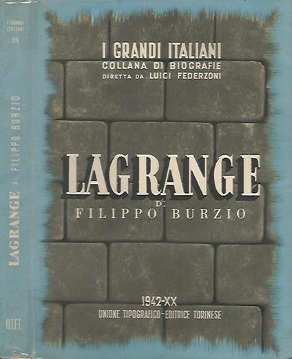 Lagrange - Filippo Burzio - copertina