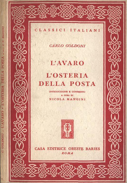 L' avaro - L' osteria della posta - Carlo Goldoni - copertina
