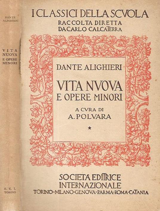 Vita nuova e opere minori - Dante Alighieri - copertina