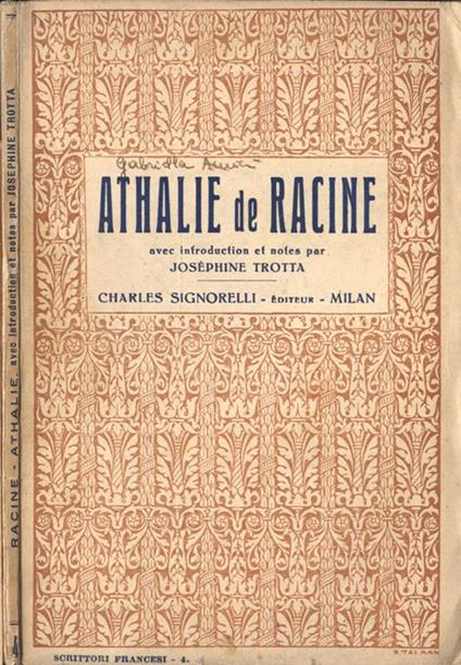Athalie - Jean Racine - copertina