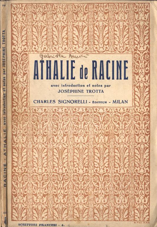 Athalie - Jean Racine - copertina