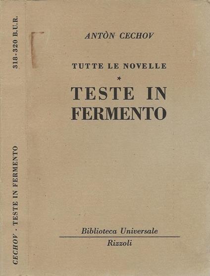Teste in fermento - Anton Cechov - copertina