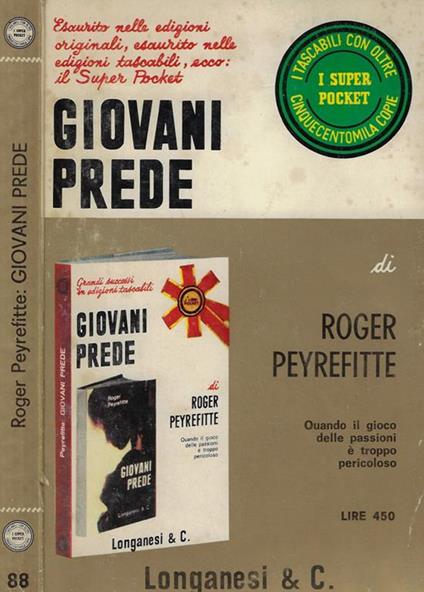Giovani prede - Roger Peyrefitte - copertina