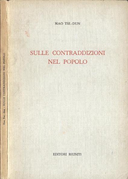 Sulle contraddizioni nel popolo - Tse-tung Mao - copertina