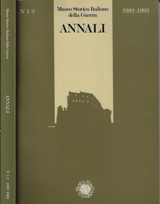 Annali N° 1-2 1992-1993 - copertina