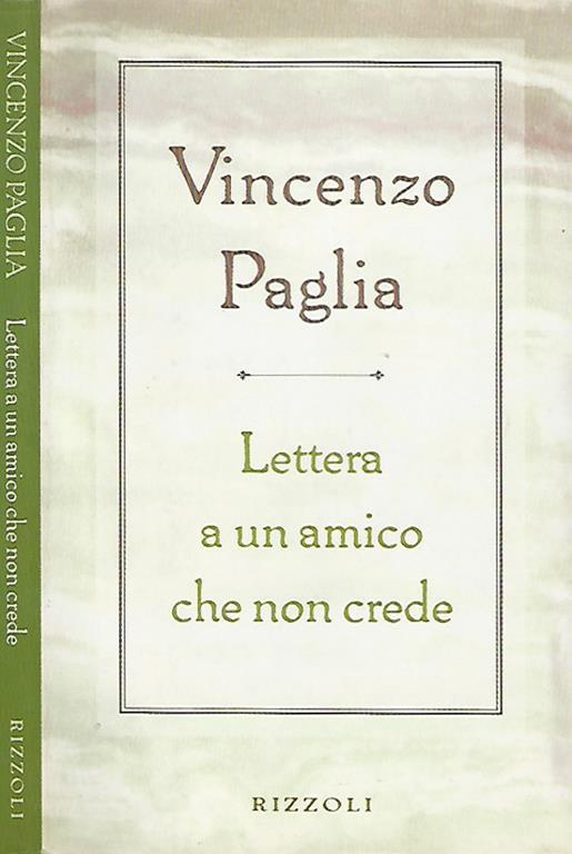 Lettera a un amico che non crede - Vincenzo Paglia - copertina
