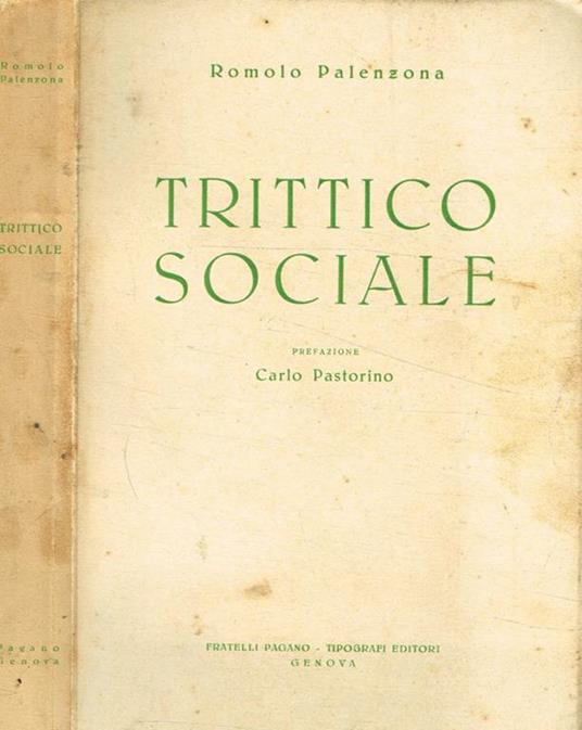Trittico sociale - Romolo Palenzona - copertina