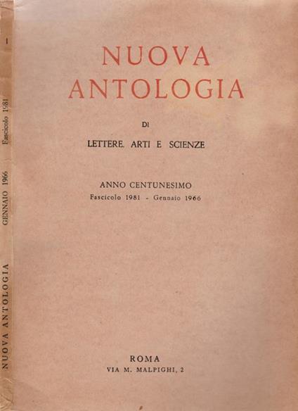 Nuova Antologia di Lettere, Arti e Scienze. Anno 101 Fasc.1981 Vol.496 - copertina
