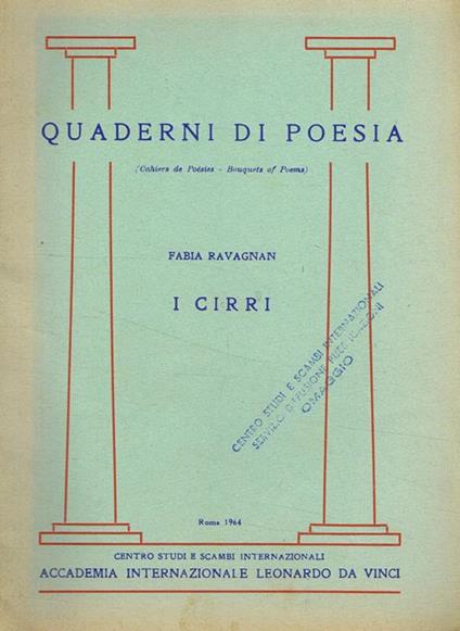 I cirri - Fabia Ravagnan - copertina