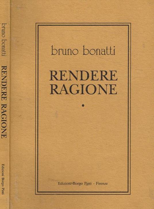 Rendere Ragione - Bruno Bonatti - copertina