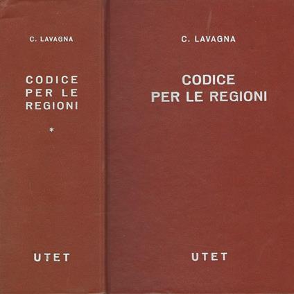 Codice per le regioni - Carlo Lavagna - copertina