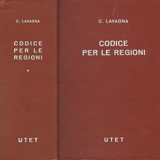 Codice per le regioni - Carlo Lavagna - copertina