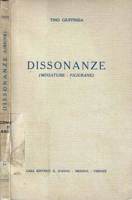 Dissonanze. (Miniature – filigrane) - Tino Giuffrida - copertina