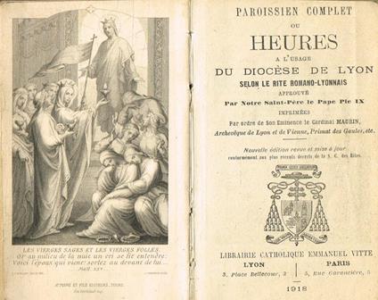Paroissien complet ou heures a l'usage du diocese de Lyon selon le rite romano-lyonnais - copertina