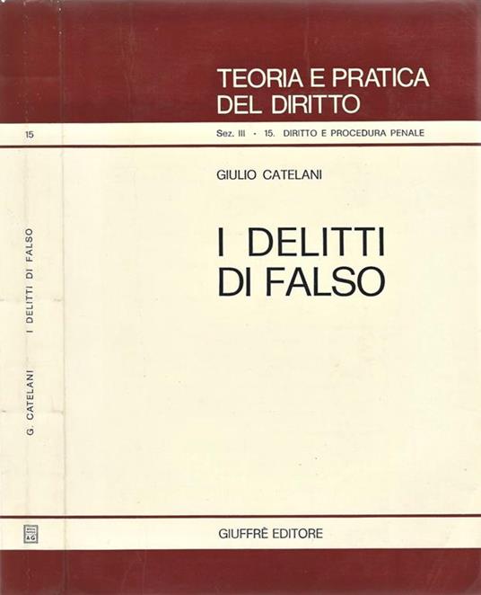 I Delitti del Falso - Giulio Catelani - copertina