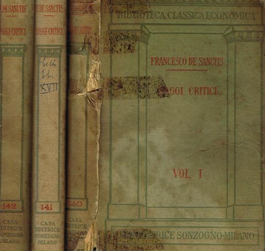 Saggi critici (vol.i II III) - F.De Sanctis - copertina