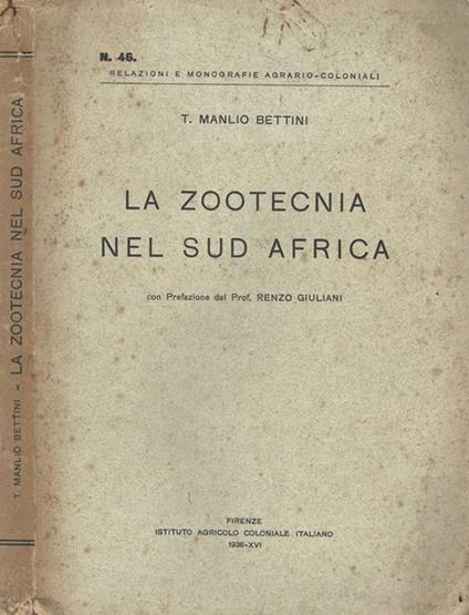La zootecnica nel Sud Africa - T. Manlio Bettini - copertina