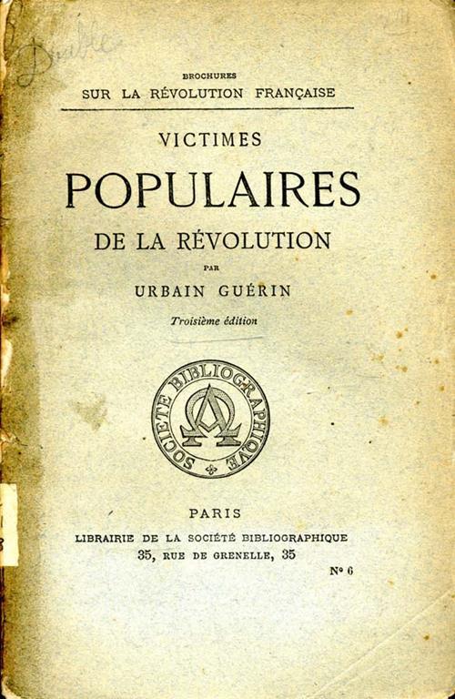 Victimes Populaires. De la revolution - Urbain Guerin - copertina