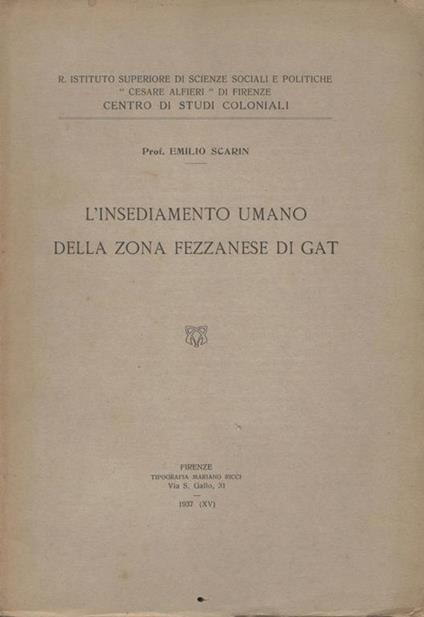 L' insediamento umano della zona fezzanese di Gat - Emilio Scarin - copertina