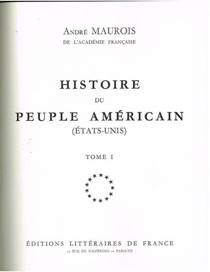 Histoire du peuple Américain. (États-Unis) - André Maurois - copertina