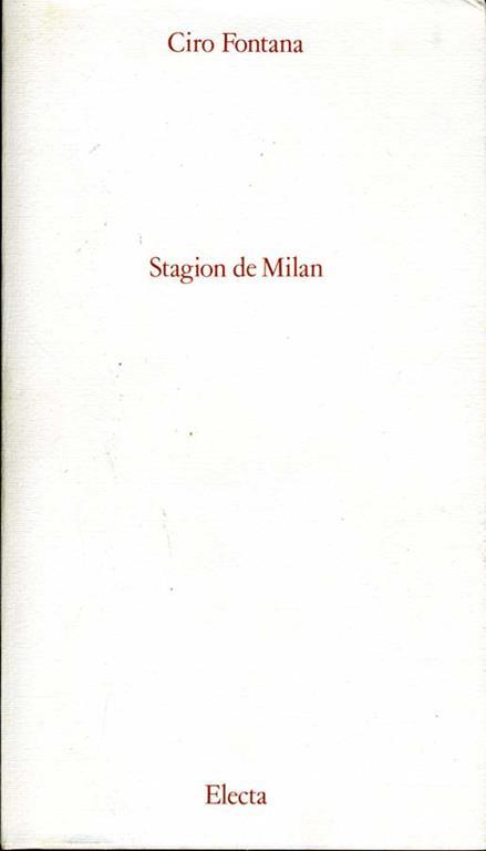 Stagion De Milan. Poesie milanesi - Ciro Fontana - copertina