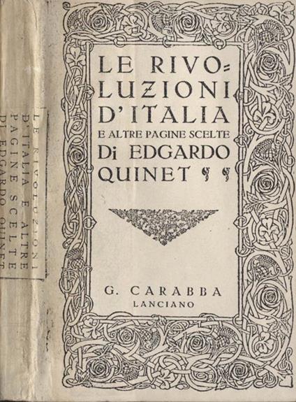Le rivoluzioni d'Italia. e altre pagine scelte - Edgar Quinet - copertina