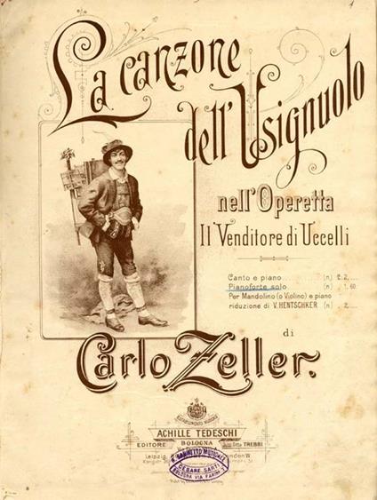 La Canzone dell'Usignolo Nell'Operetta Il Venditore - Carlo Zeller - copertina