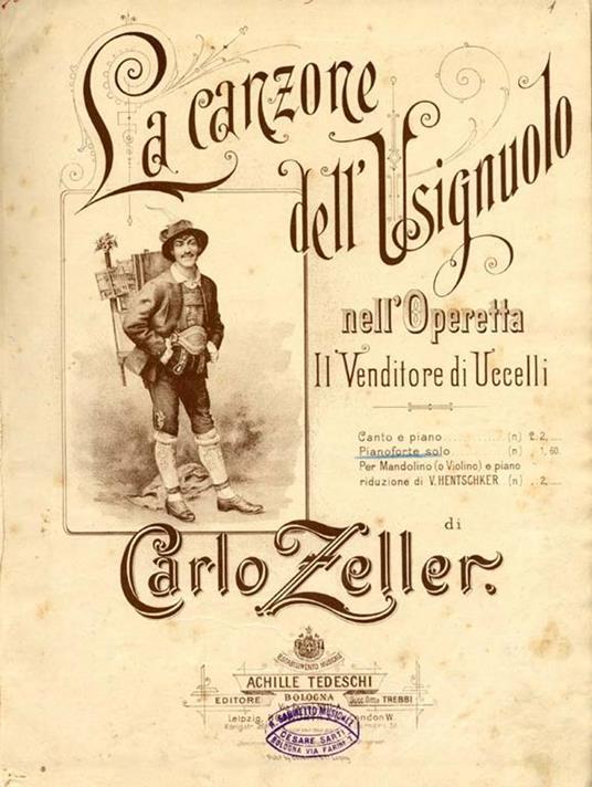 La Canzone dell'Usignolo Nell'Operetta Il Venditore - Carlo Zeller - copertina