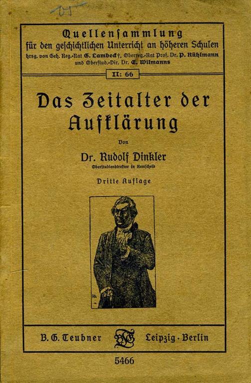 Das Zeitalter Der Aufklarung - Rudolf Dinkler - copertina